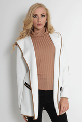 Lydia White Hooded Jacket-Jackets
