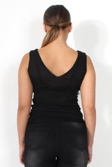 Madison Gold Sheer Sequin Top-Tops