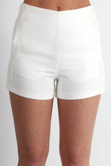 Maisie White Side Floral Shorts-Shorts
