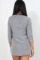 Mandal Grey Knitted Jumper Dress-Dresses