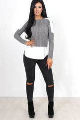 Mandie Black Panel Side Split Top-Tops