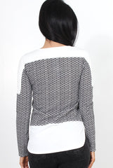 Mandie Black Panel Side Split Top-Tops