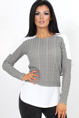 Mandie Khaki Panel Side Split Top-Tops