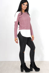 Mandie Wine Panel Side Split Top-Tops