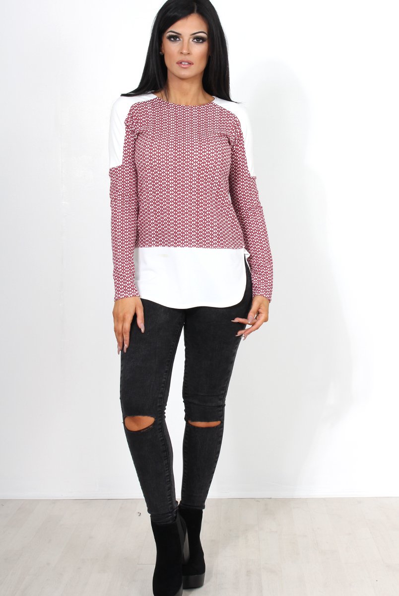 Mandie Wine Panel Side Split Top-Tops