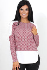 Mandie Wine Panel Side Split Top-Tops