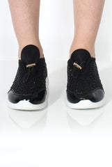 Mandy Black Sparkle Trainers-Trainers