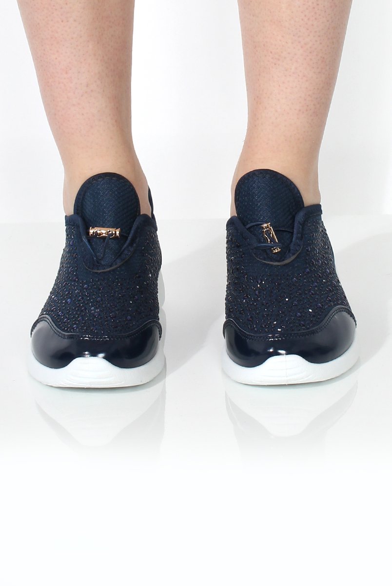Mandy Blue Sparkle Trainers-Trainers