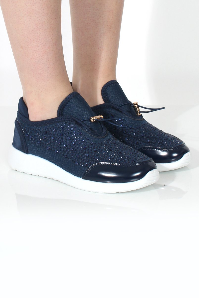 Mandy Blue Sparkle Trainers-Trainers