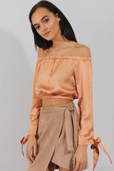 Marigold Bardot Crop Top - Sasha-Crop Tops