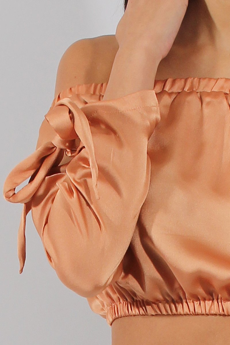 Marigold Bardot Crop Top - Sasha-Crop Tops