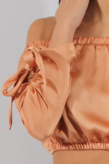 Marigold Bardot Crop Top - Sasha-Crop Tops