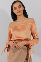 Marigold Bardot Crop Top - Sasha-Crop Tops