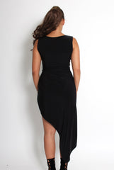 Marla Black Asymmetric Dress-Dresses