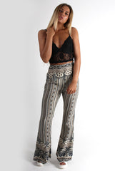 Marris Paisley Flared Trousers-Trousers