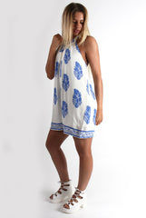 Mary White Paisley Print Playsuit-Playsuits