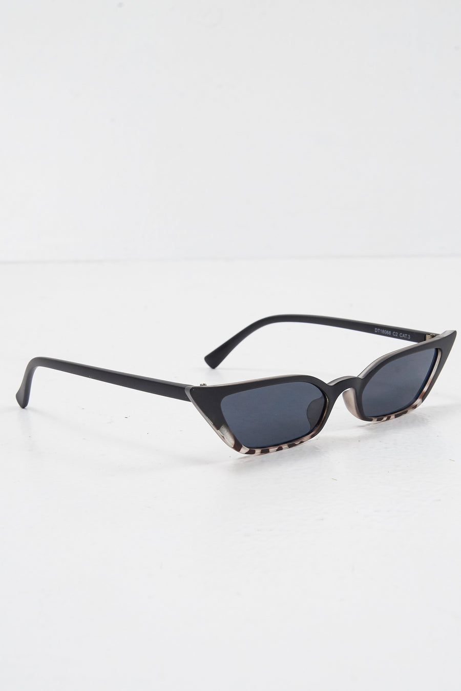 Matte Black Slim Pointed Cat Eye Sunglasses - Shelsy-Sunglasses