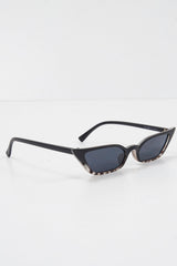 Matte Black Slim Pointed Cat Eye Sunglasses - Shelsy-Sunglasses