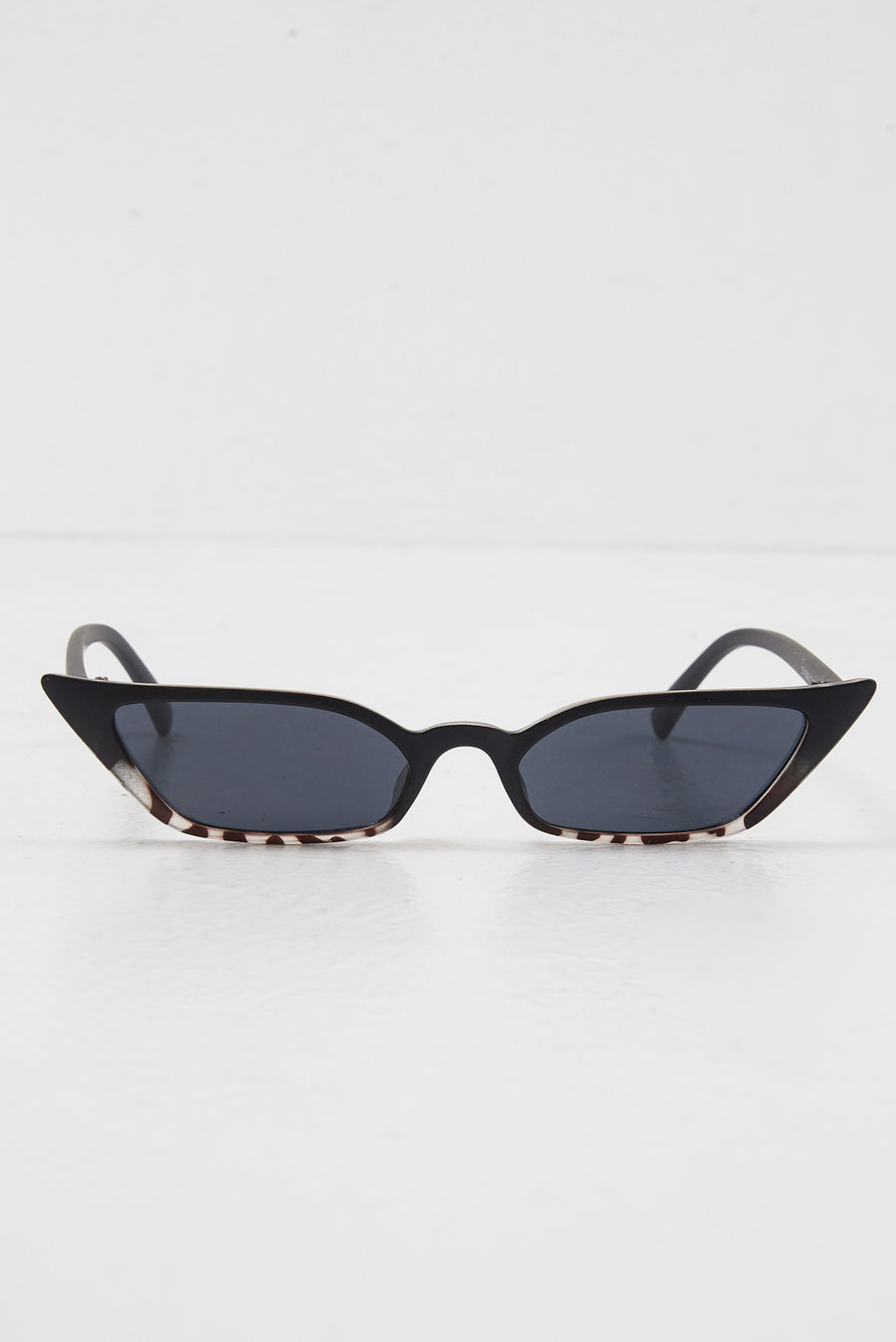 Matte Black Slim Pointed Cat Eye Sunglasses - Shelsy-Sunglasses