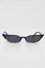 Matte Black Slim Pointed Cat Eye Sunglasses - Shelsy-Sunglasses