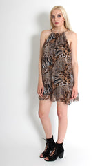 Maureen Animal Print Shift Dress-Dresses