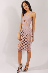 Mauve Cage Bandage Dress - Amra-Dresses