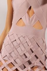 Mauve Cage Bandage Dress - Amra-Dresses