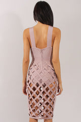 Mauve Cage Bandage Dress - Amra-Dresses