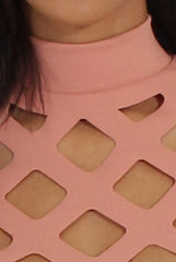 Mauve Cage High Neck Bodysuit - Tess-Bodysuits