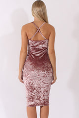 Mauve Crushed Velvet Harness Midi Dress - Chanel-Dresses