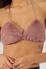 Mauve Faux Fur Bralet - Immi-Bralets
