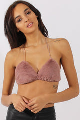 Mauve Faux Fur Bralet - Immi-Bralets