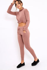 Mauve Frill Hem Tracksuit - Adah-Co-ords
