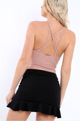 Mauve Front Harness Bodysuit - Neema-Bodysuits