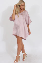 Mauve Kimono Style Oversized Dress - Nicolette-Dresses