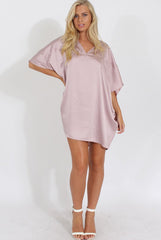 Mauve Kimono Style Oversized Dress - Nicolette-Dresses