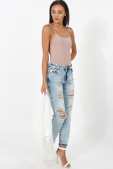 Mauve Open Back Bodysuit - Aniyah-Bodysuits