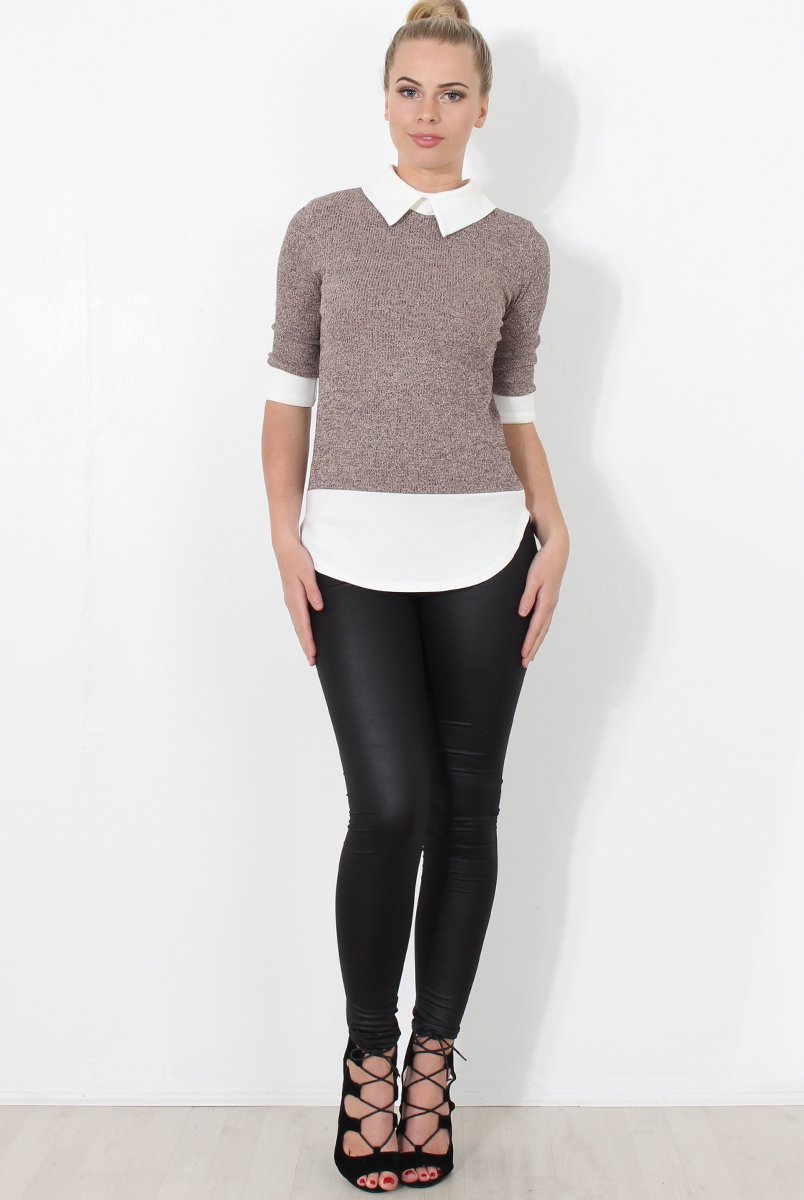 Mauve Panel Top - Jessey-Tops
