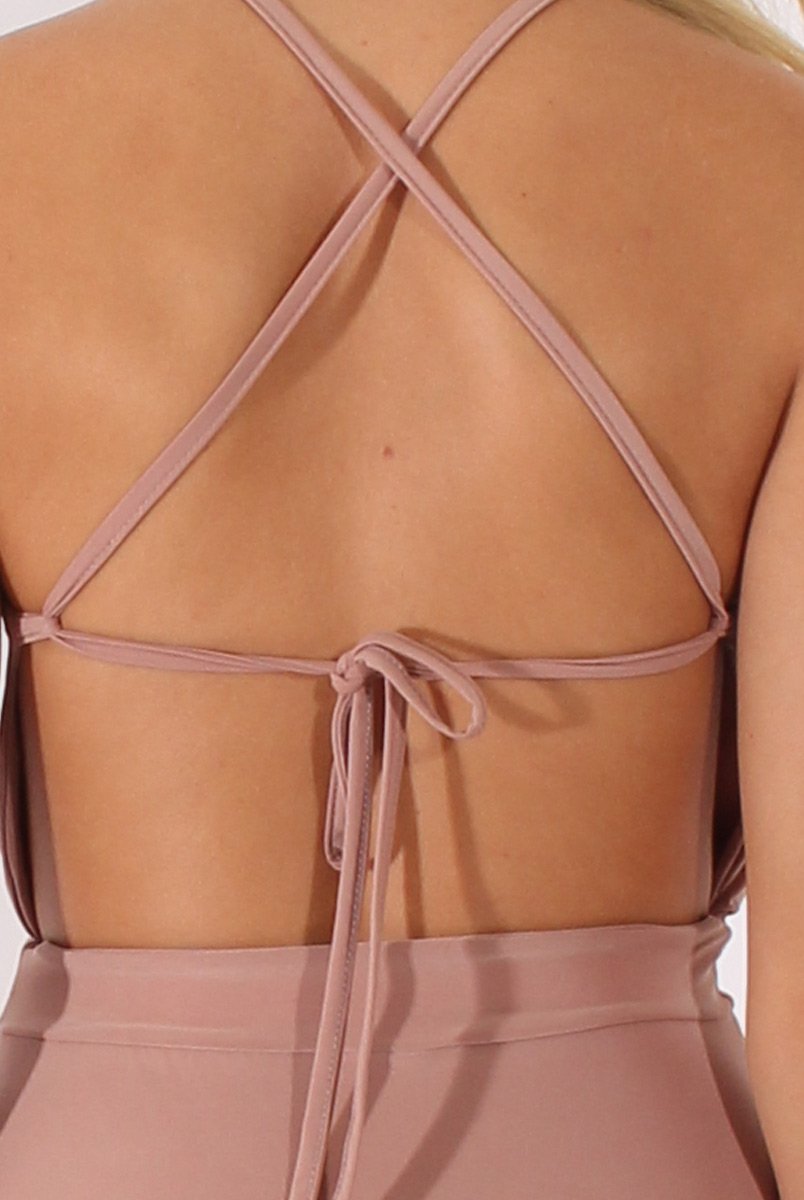 Mauve Ruched Side Dress- Allisa-Dresses