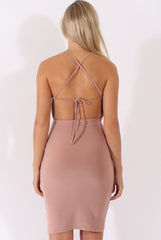 Mauve Ruched Side Dress- Allisa-Dresses