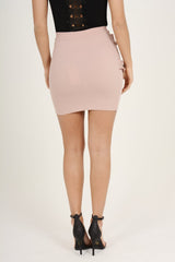Mauve Ruffle Bodycon Mini Skirt - Ricci-Skirts