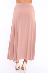Mauve Side Split Maxi Skirt - Gina-Skirts