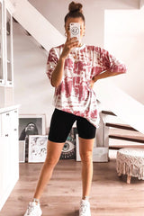 Mauve Tie Dye Oversized T-Shirt Dress - Avriella-T-shirt