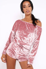 Mauve Velvet Loungewear Set - Portia-Loungewear