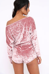 Mauve Velvet Loungewear Set - Portia-Loungewear