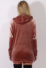 Mauve Velvet Oversized Hoodie - Reagan-Hoodies