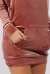 Mauve Velvet Oversized Hoodie - Reagan-Hoodies