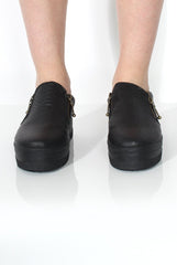 Megan Black Snakeskin Platform Skaters-Shoes