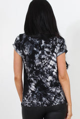 Melna Black Tie Dye Top-Tops