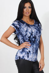 Melna Navy Tie Dye Top-Tops